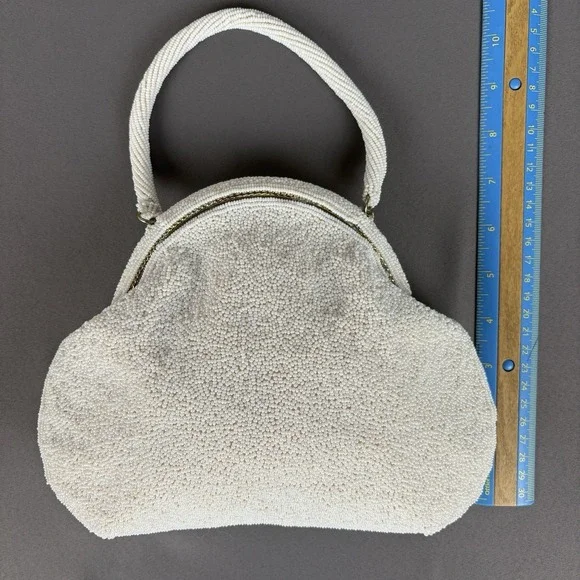 👜 Vintage Hand Made Pearl Handbag Hong Kong – Old Money Unique One Of A Kind - Picture 7 of 11